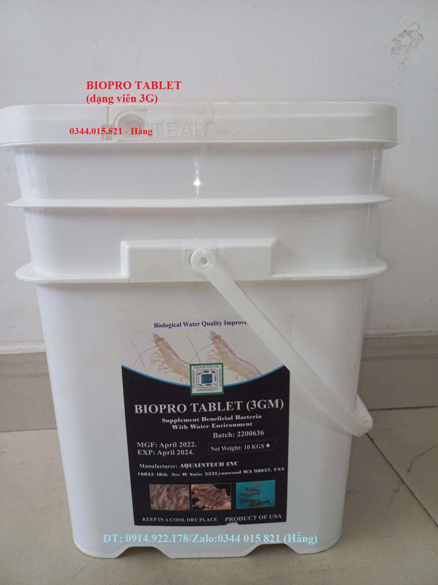 Biopro Tablet, men vi sinh dạng viên 3G, xử lý nước và đáy ao nuôi